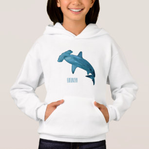 Hammerhead shark cartoon illustration