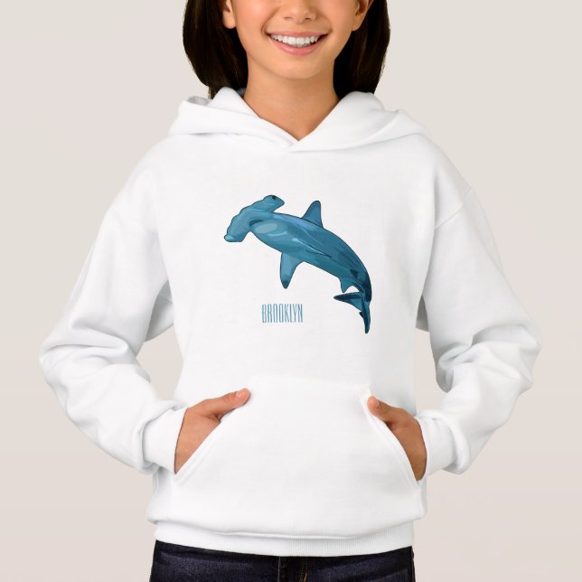 Hammerhead shark cartoon illustration (Front)