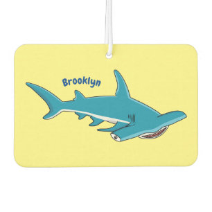 Hammerhead shark cartoon illustration car air freshener