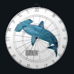 Hammerhead shark cartoon illustration dartboard<br><div class="desc">Hammerhead shark cartoon illustration</div>