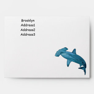 Hammerhead shark cartoon illustration envelope