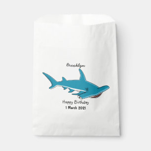 Hammerhead shark cartoon illustration favour bags