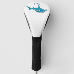 Hammerhead shark cartoon illustration golf head cover