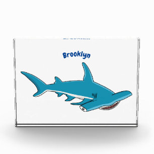 Hammerhead shark cartoon illustration  photo block