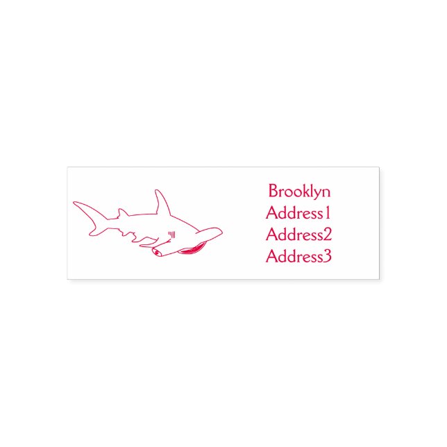 Hammerhead shark cartoon illustration  self-inking stamp (Design)