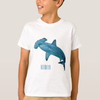 Hammerhead shark cartoon illustration