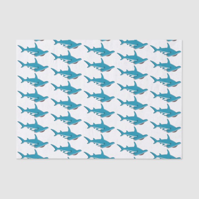 Hammerhead shark cartoon illustration tissue paper (Front)