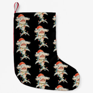 Hammerhead Shark Christmas Santa Hat Xmas Holiday Small Christmas Stocking