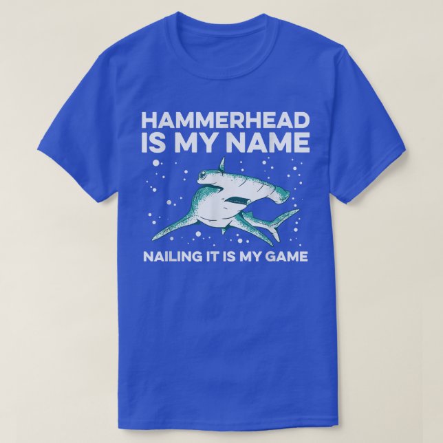 Hammerhead Shark Diving Design For A Hammerhead Sh T-Shirt (Design Front)