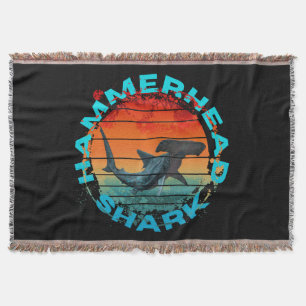 Hammerhead shark fishermen fishing lover gift throw blanket