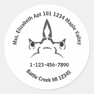 Hammerhead Shark Lost Bag Home Contact Inf Keychai Classic Round Sticker