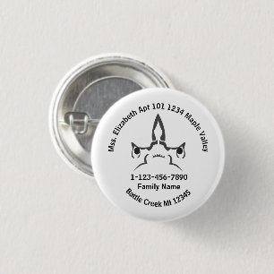 Hammerhead Shark Lost Family Home Address  3 Cm Round Badge