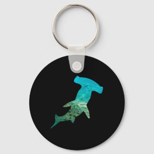 Hammerhead Shark Lovers Silhouette Earth Day And O Key Ring