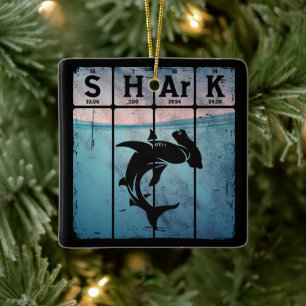 Hammerhead Shark Periodic Table Elements Chemistry Ceramic Ornament