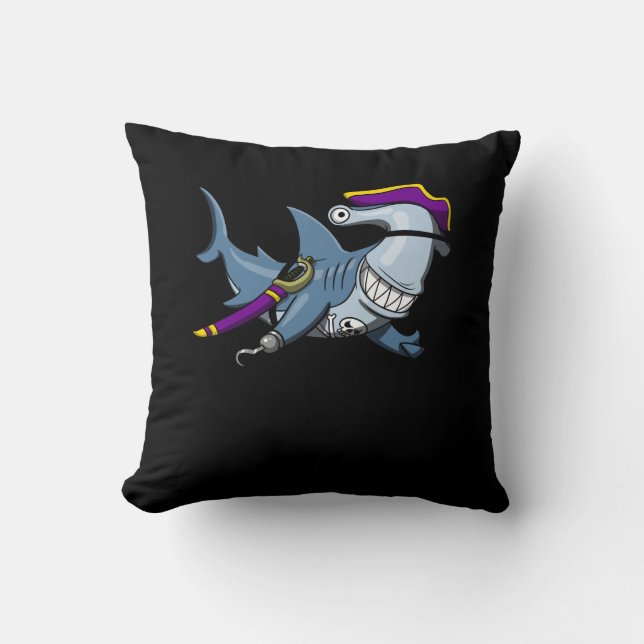 Hammerhead Shark Pirate Ocean Cushion (Front)