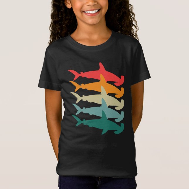Hammerhead Shark Retro T-Shirt (Front)