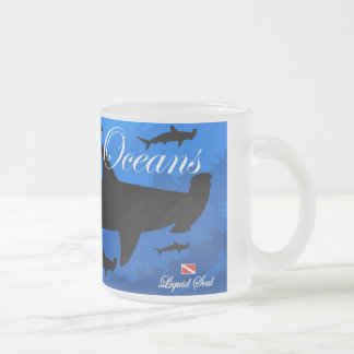 HammerHead Shark - Save Our Oceans Frosted Glass Coffee Mug