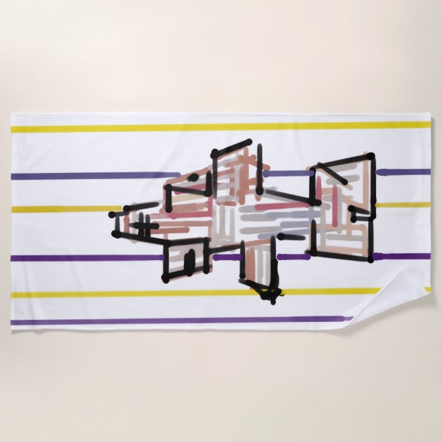 Hammerhead shark Summer joy Beach Towel (Front)