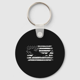 Hammerhead Shark Us Flag Independence Day  Key Ring