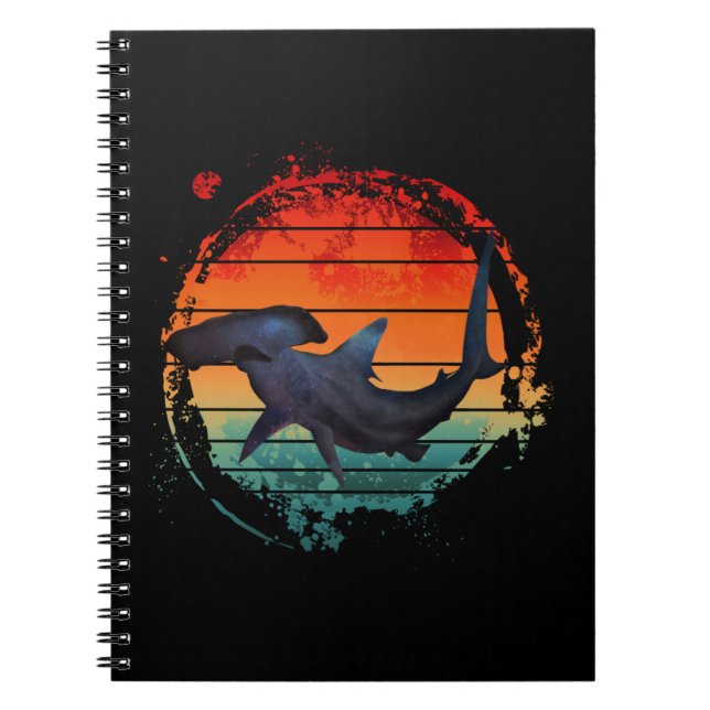 HAMMERHEAD SHARK VINTAGE SUNSET NOTEBOOK (Front)