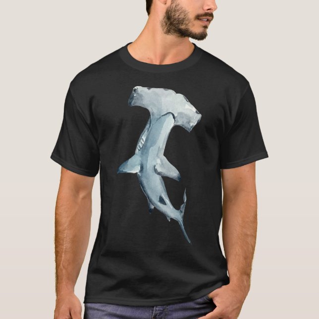 Hammerhead shark watercolor Classic T-Shirt (Front)