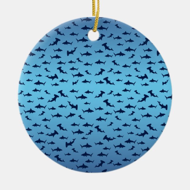 Hammerhead Sharks/Jaws Ceramic Tree Decoration (Front)