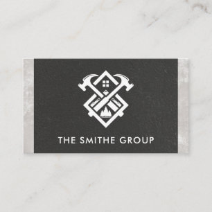 Hammers and Home Construction Logo Business Card