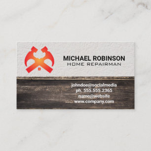 Hammers and Home Wall Wood Business Card