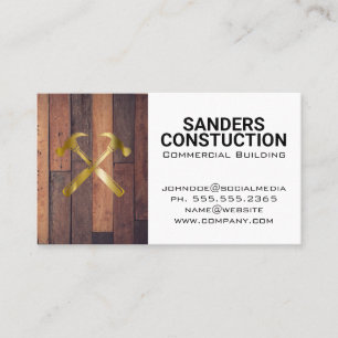 Hammers Golden   Wooden Boards Business Card