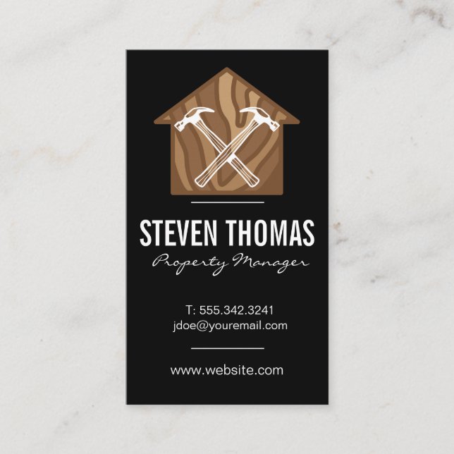Hammers Wood Home | Hardware Business Card (Front)