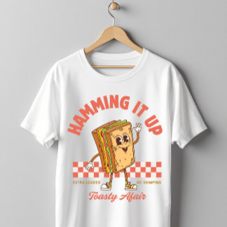 Hamming It Up Retro Sandwich Cartoon  T-Shirt