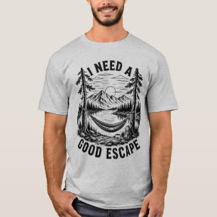 Hammock Camping Mountain Lake Gift Outdoor T-Shirt