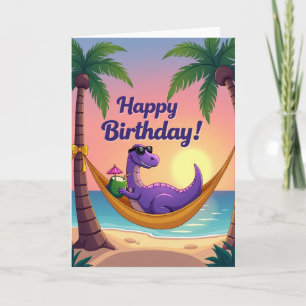 Hammock Lizard Birthday Card