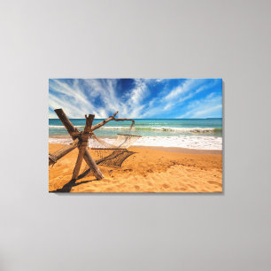 Hammock on a Tropical Beach Resort Canvas Print