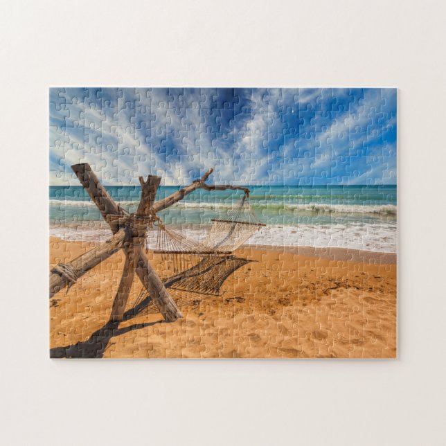 Hammock on a Tropical Beach Resort Jigsaw Puzzle (Horizontal)