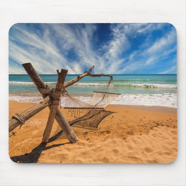Hammock on a Tropical Beach Resort Mouse Pad (Front)