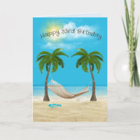 Hammock on Beach 33rd Birthday  Card
