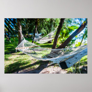 Hammock on the beach, Fiji Poster
