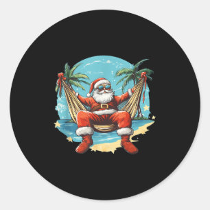 Hammock Santa Claus Costume With Sungles Outfit  Classic Round Sticker