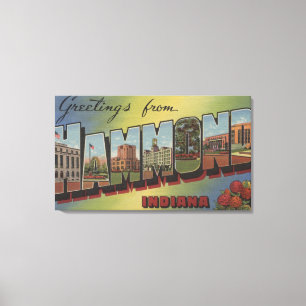 Hammond, Indiana - Large Letter Scenes Canvas Print