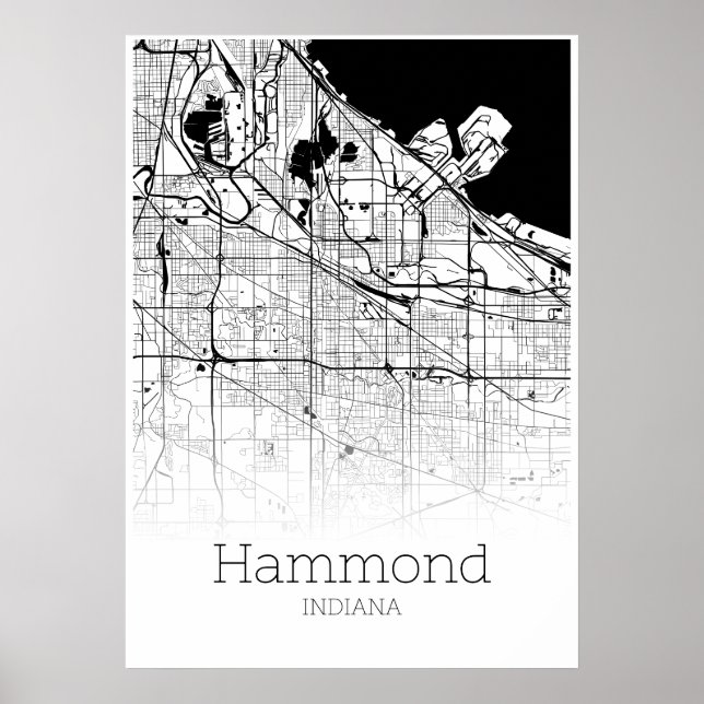 Hammond Map - Indiana - City Map Poster (Front)