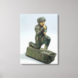 Hammurabi, king of Babylon, praying before a sacre Canvas Print