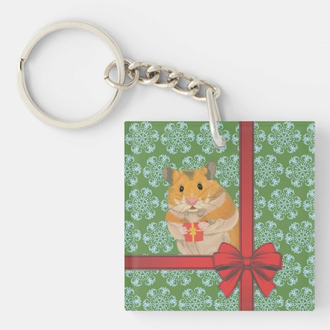 Hammy Christmas Hamster Christmas Key Ring (Front)