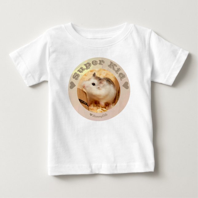 HammyVille - Cute Brown White Hamster - Super Kids Baby T-Shirt (Front)