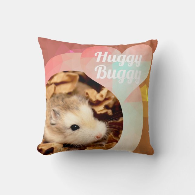 HammyVille - Cute Hamster Heart Huggy Buggy Cushion (Front)