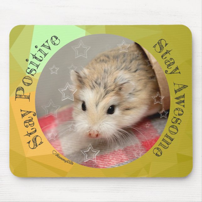 HammyVille - Cute Hamster Stay Awesome Mouse Pad (Front)