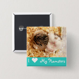 Hammyville - Cute Hamsters 15 Cm Square Badge