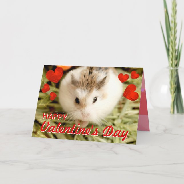 HammyVille - Cute Robo Hamster Valentine Holiday Card (Front)
