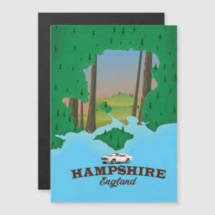 Hampshire England vintage travel poster.