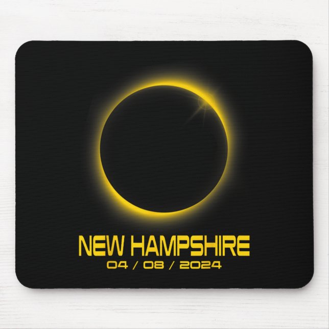 Hampshire Nh Total Solar Eclipse 2024  Mouse Pad (Front)